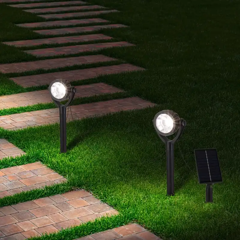Gereduceerde Prijs LED-prikspot op zonne-energie NOMI, zwart, set van 6, IP44