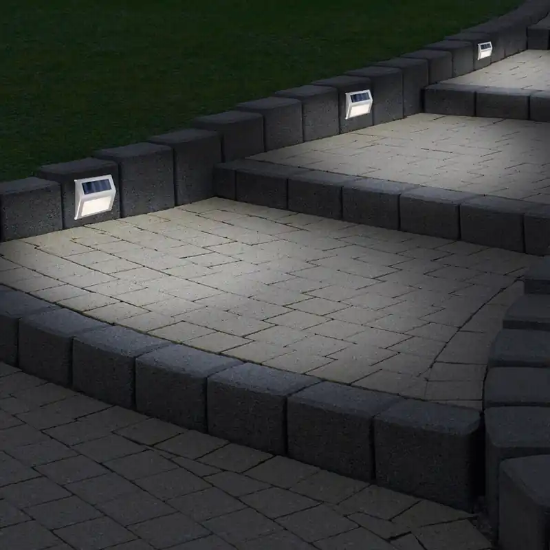 LED buiten wandlamp op zonne-energie 5282104, roestvrij staal, set van 4, IP44 Must-Have