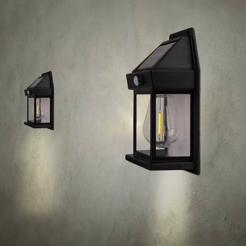 Uitverkoop LED buiten wandlamp Mira, sensor, zwart, set van 2 IP44