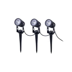 Lage Prijs LED-prikspot op zonne-energie SPOTI, zwart, set van 3, IP44