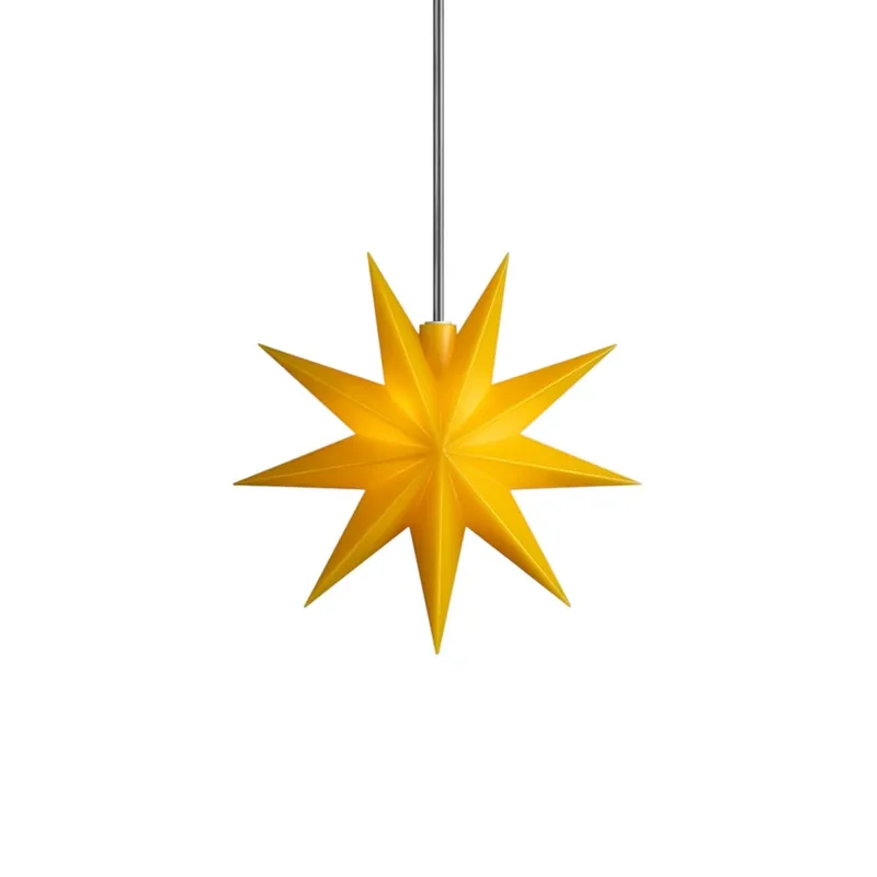 Snelle Levering STERNTALER LED-ster, geel, Ø 15 cm, 9 punten, IP44 batterij