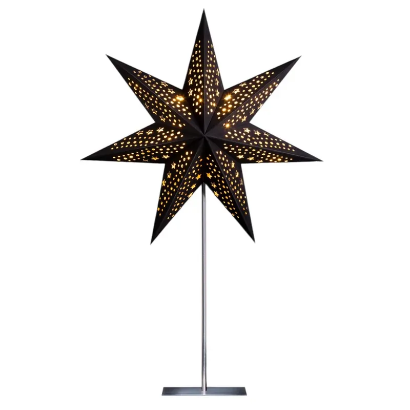 Direct Beschikbaar STERNTALER papieren ster, zwart, 7 punten Ø 45 cm hoogte 70 cm