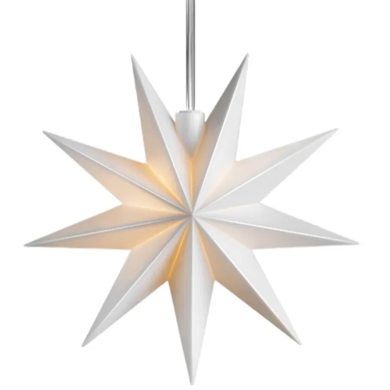 STERNTALER Lichtketting Ster, wit, Ø 11 cm 9-tandig 3-lamps Hoge Kwaliteit