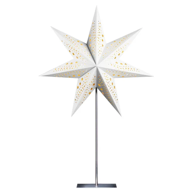 STERNTALER papieren ster, wit, 7 punten, Ø 45 cm, hoogte 70 cm Aanbieding