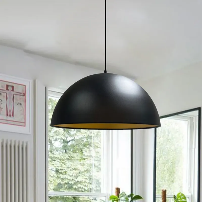 Actieprijs Hanglamp Lipeo, zwart/goud, Ø 40 cm, metaal, E27
