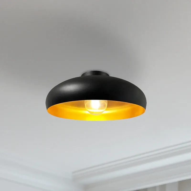 Olli plafondlamp, zwart/goud Ø 40 cm, metaal, E27 Tijdelijk Beschikbaar