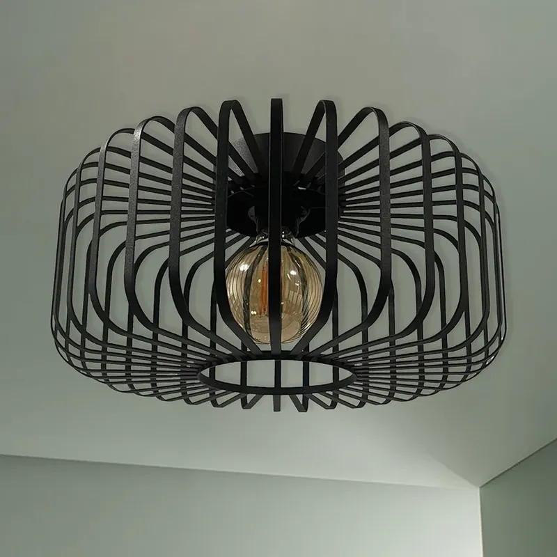 Koopje Niko plafondlamp, zwart, Ø 39 cm, metaal, E27