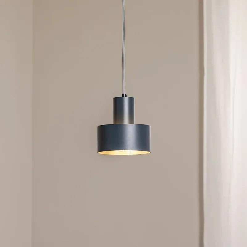 Hanglamp Rif S, antraciet, 1-lamp, Ø 15 cm, staal Direct Verzonden