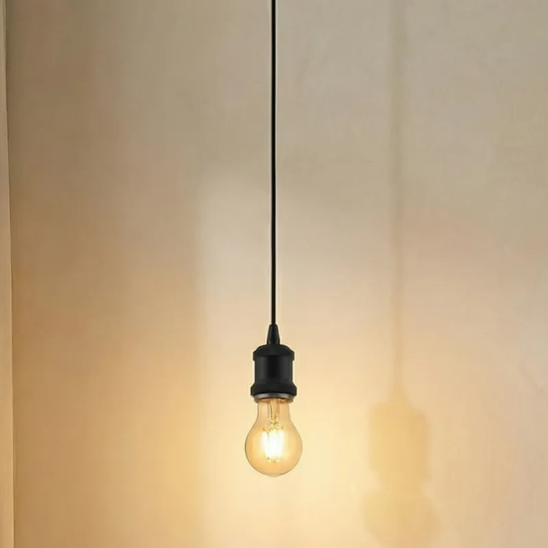 Lindby hanglamp Hattie, fitting E27, zwart, Ø 5 cm Gratis Retour