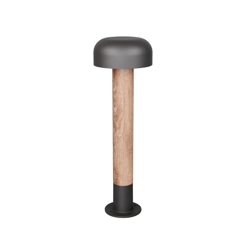 Tuinpadverlichting Fraser, grijs/houtlook, aluminium, IP54, hoogte 84,5 cm Finale Uitverkoop