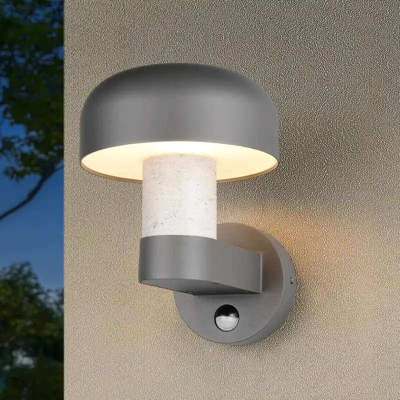 Laatste Kans Buitenwandlamp Fraser Sensor grijs/betonlook, aluminium IP54 E27
