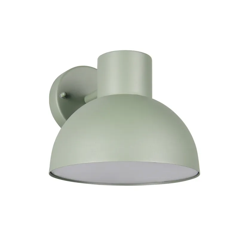 Buitenwandlamp Elbe, groen, gegoten aluminium, E27 Op = Op