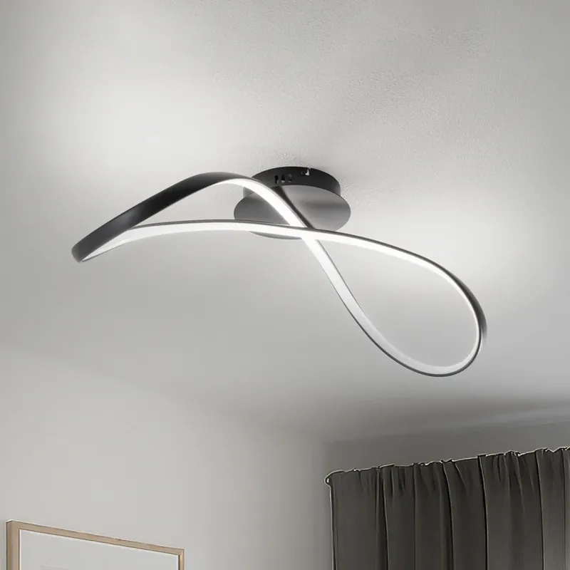 LED plafondlamp Infinity, metaal, zwart, 4.000 K Weekendaanbieding