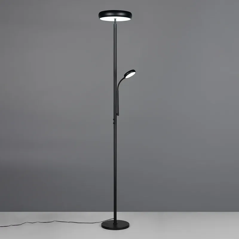 LED vloerlamp Palermo, zwart mat, afstandsbediening, geheugen Uitverkoop