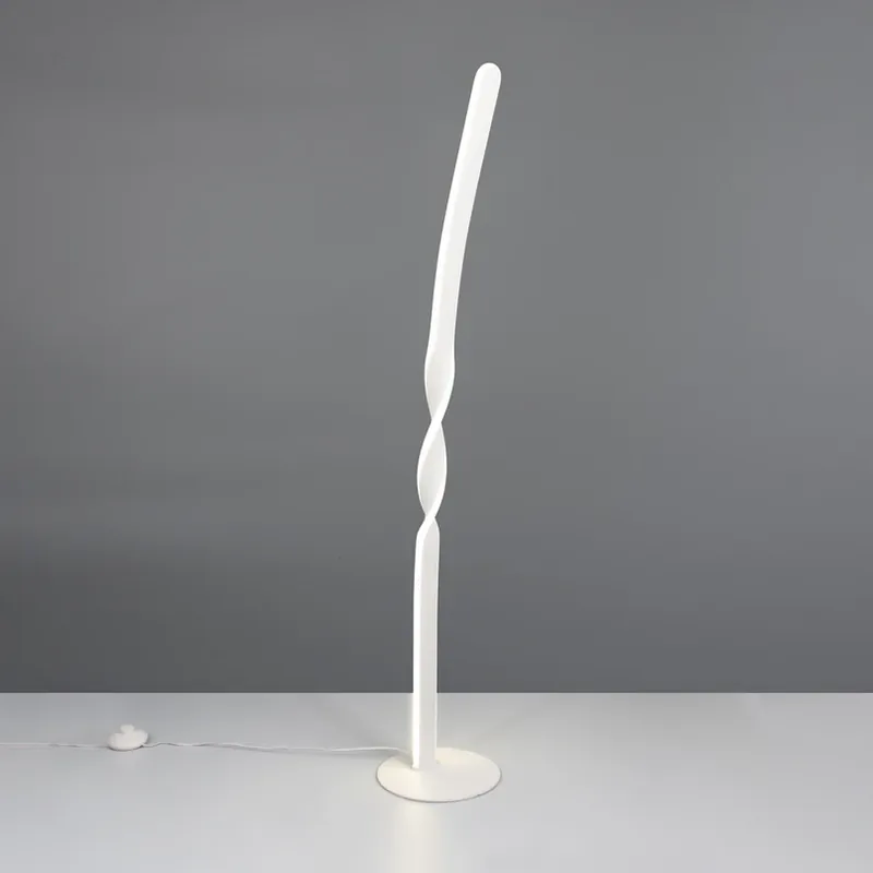LED vloerlamp Ginko, wit mat, metaal, hoogte 110 cm Rechtstreeks Van De Fabrikant