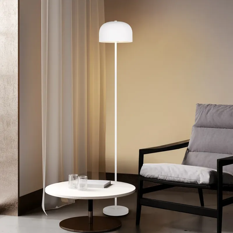 Rechtstreeks Van De Fabrikant LED vloerlamp Jeff, wit, metaal, hoogte 147 cm