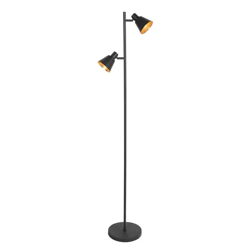 Tijdelijk Beschikbaar Vloerlamp Oeroe, 2-lamps, zwart, metaal, E14