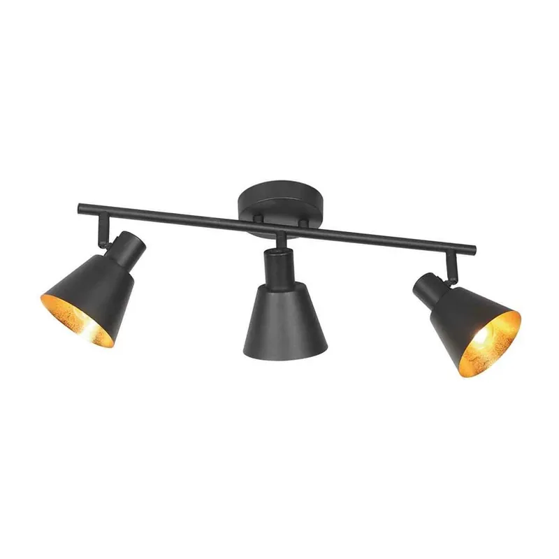 Plafondspot Oeroe, 3-lamps, zwart, metaal, E14 Favoriet