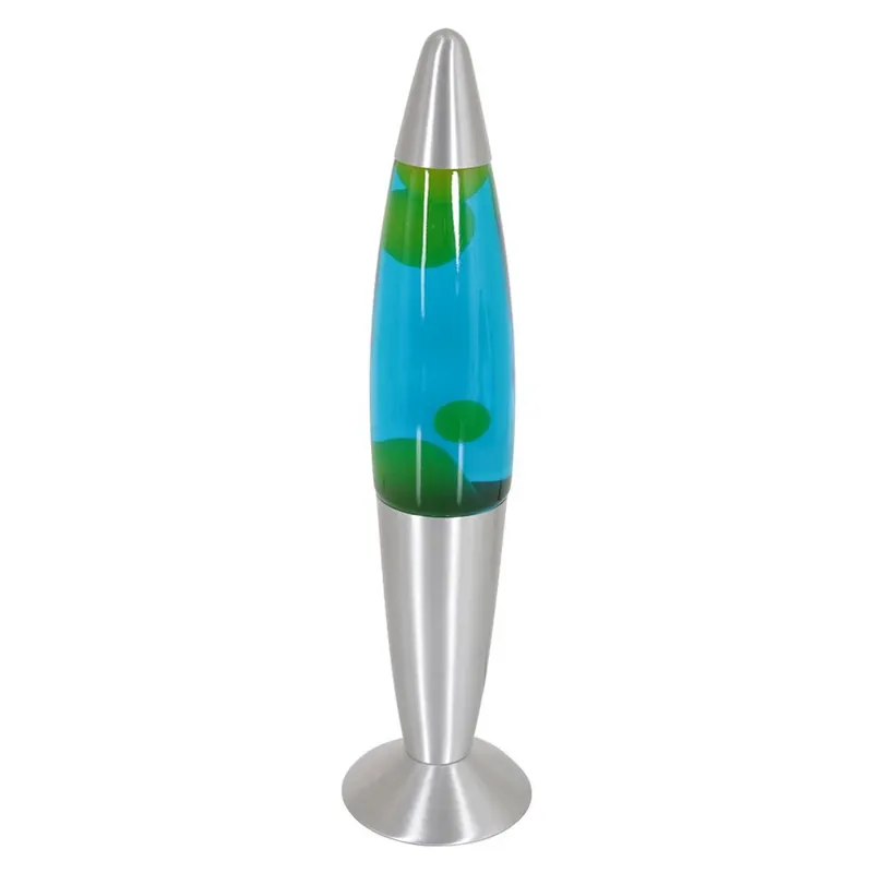 Lava lamp Volcan 3116, staal, groenblauwe vloeistof, E14 Betaalbaar