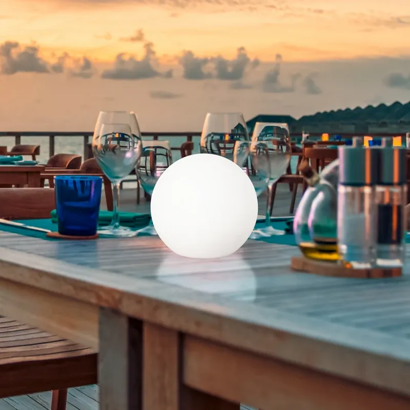 LED-buitenlamp op zonne-energie Dabus, Ø 25 cm, bol, wit, acryl Goedkoop