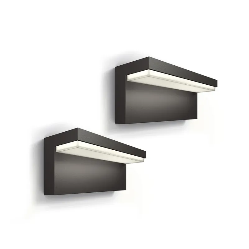 Philips LED buiten wandlamp Bustan UE, 2-pack, 2.700 K Beperkt Aanbod