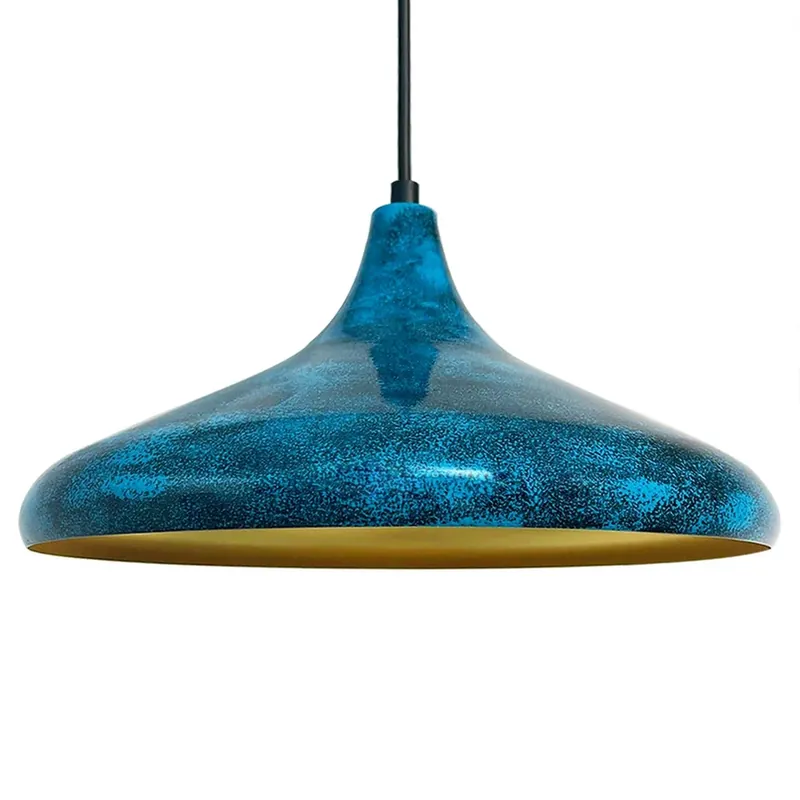 Claus hanglamp, blauw/goud, Ø 35 cm, metaal, E27 Hoge Kwaliteit