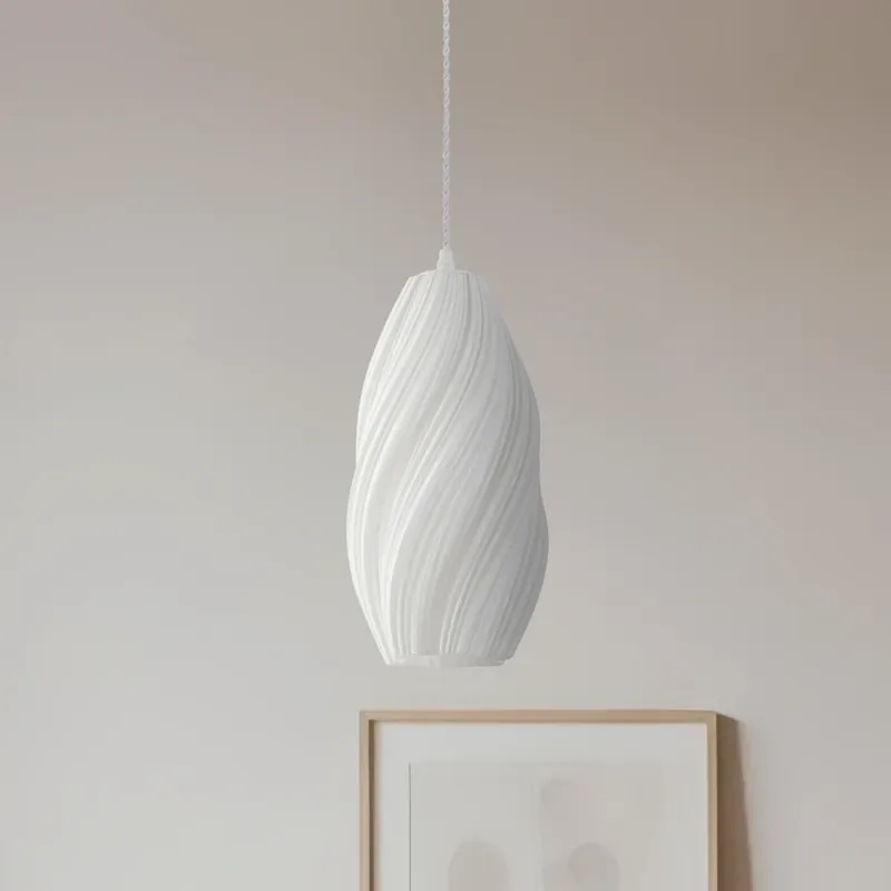 Lindby hanglamp Nuvia, Ø 15,5 cm, wit, 3D-print Merkproduct