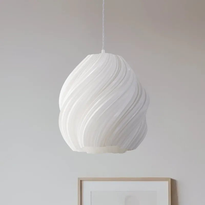 Lindby hanglamp Nuvia, Ø 30 cm, wit, 3D-print Must-Have