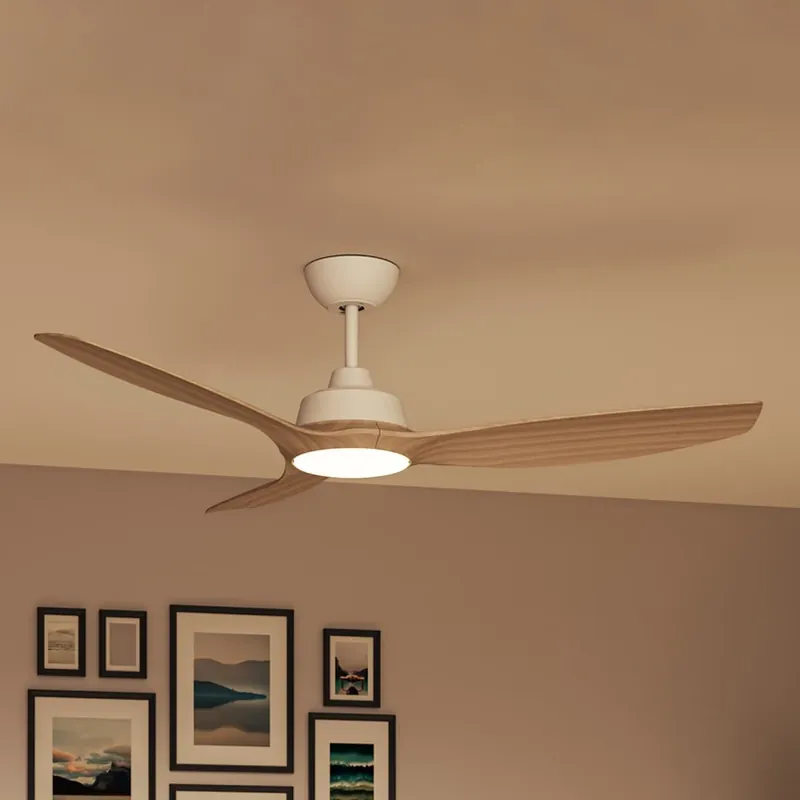 Beste Prijs Philips LED-ventilator Olas, Ø 132 cm, bruin/wit, stil