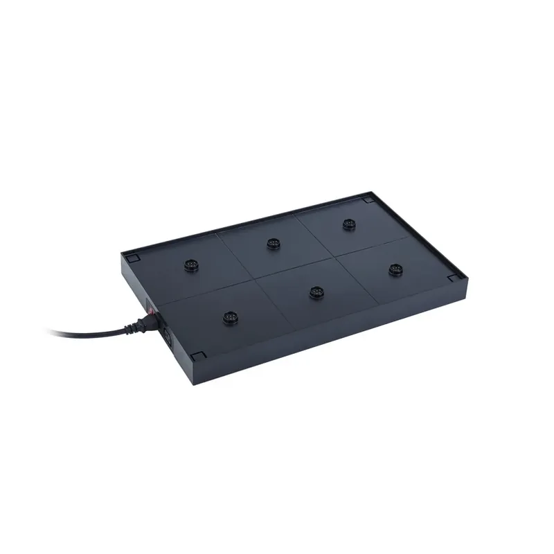 Koop Online Lucande oplaadstation Quill, zwart, polycarbonaat, 6 lampen