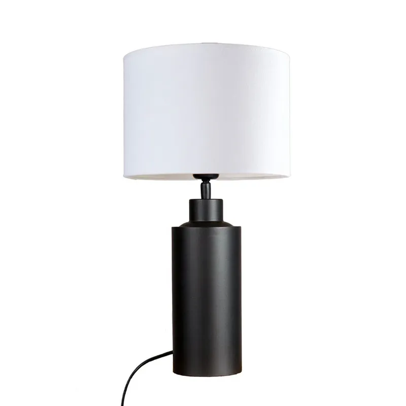 PR Home tafellamp Solo, zwart/wit, hoogte 55 cm, stof Seizoensaanbieding
