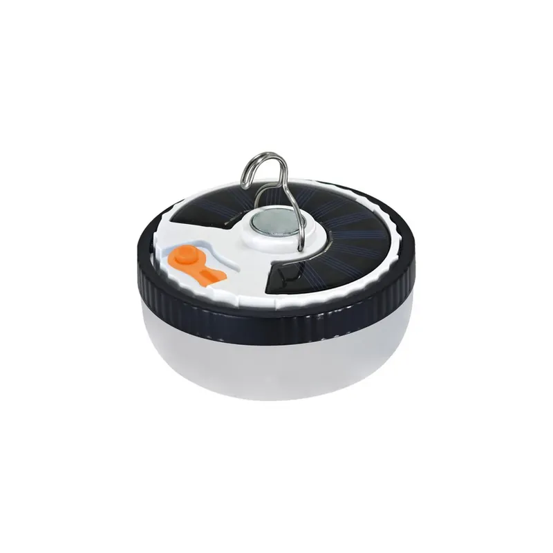 Express Levering LED lamp op zonne-energie Ufo, draagbaar, kunststof, zwart/wit