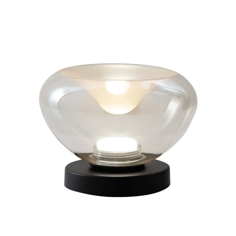 LED tafellamp Brena, cognac, glas, CCT, dimbaar Speciale Aanbieding