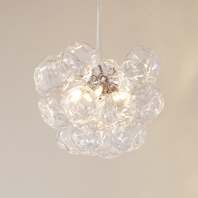 Lucande hanglamp Diborah, helder, Ø 43 cm, glas, G9 Rechtstreeks Van De Fabrikant