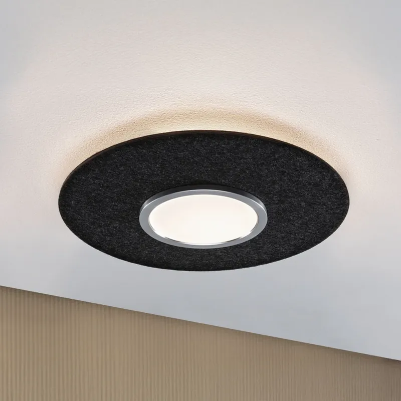 Paulmann Smart LED plafondlamp Tulga, antraciet Ø 45 cm vilt Finale Uitverkoop