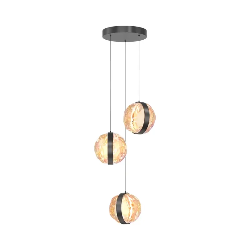 Maytoni LED hanglamp Misterio, zwart/multi, 3-lamps Betaalbaar