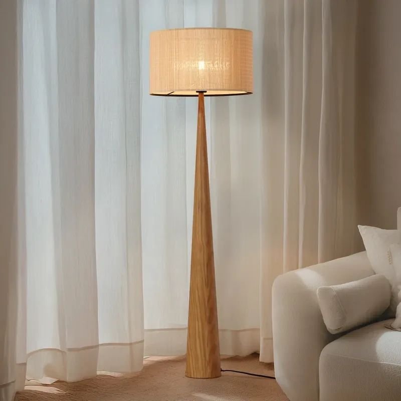 Lucande vloerlamp Fabrena, naturelkleurig, bamboe, hoogte 138 cm Gecertificeerd