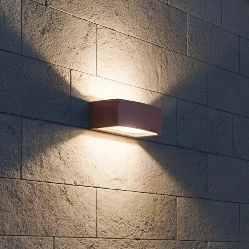 Ideal Lux buitenwandlamp Andromeda koffie, breedte 22 cm, aluminium Favoriet