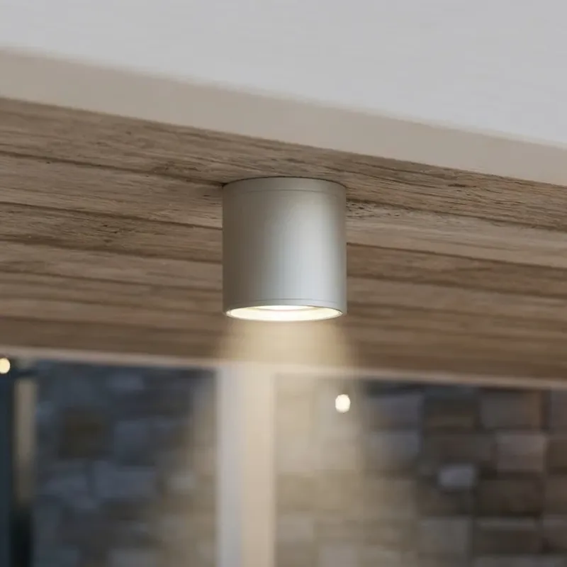 Laatste Kans Ideal Lux plafondlamp Gun, grijs, aluminium, IP44, GU10