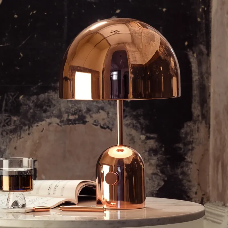 Merkproduct Tom Dixon LED tafellamp Bell, koperkleurig, 43 cm, dimbaar