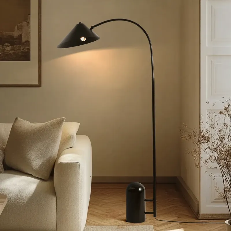 Gecertificeerd Lucande vloerlamp Alviero, 157 cm, zwart, metaal, marmer