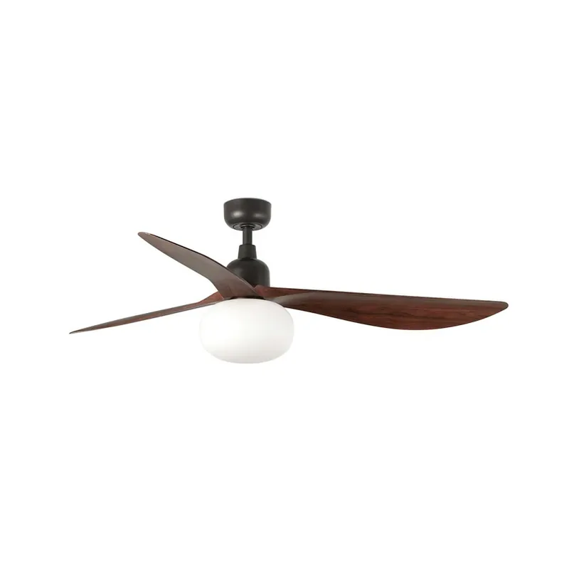 Plafondventilator met licht Outwood, bruin, DC, stil, Ø150cm Voordeelprijs