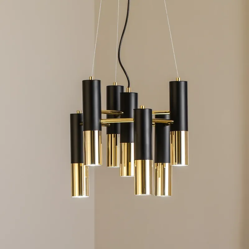 Hanglamp Orino, zwart/goud, metaal, 7-lamps, GU10 Shop Nu