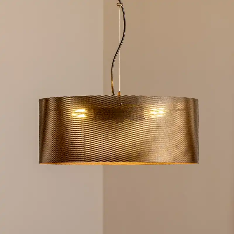 Beperkte Voorraad Hanglamp Zofia, koffiebruin, metaal, Ø 50 cm, 3-lamps, E27