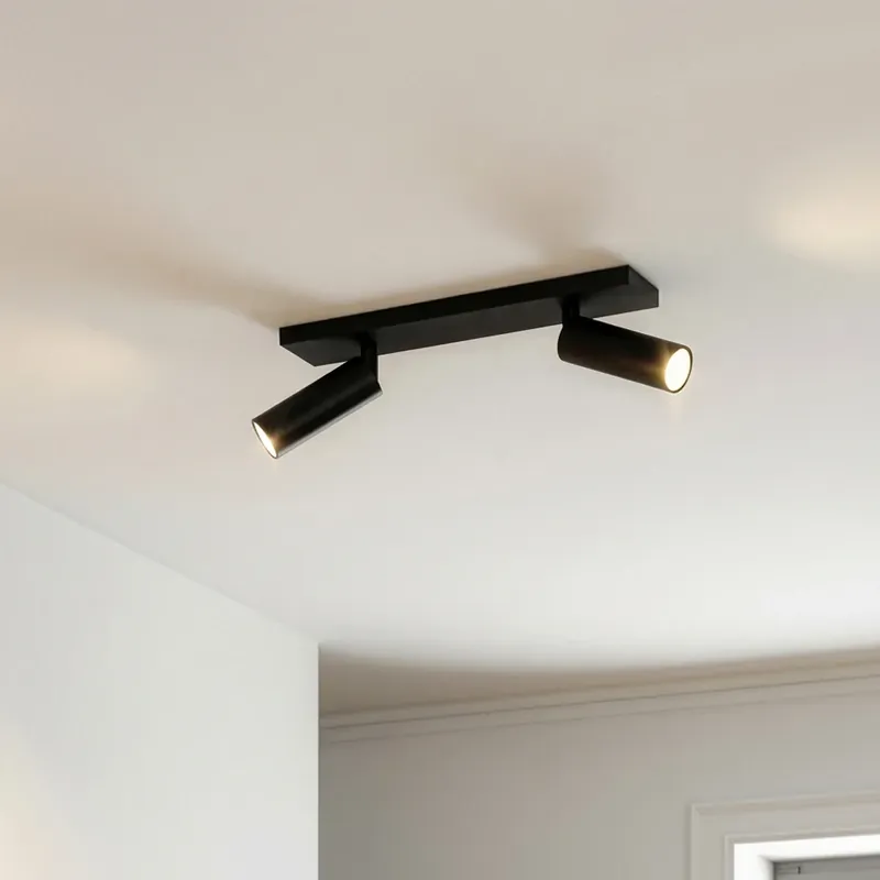 Arcchio plafondspot Brinja Slim, zwart, 2-lamps GU10 MR11 Merkproduct