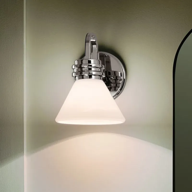 Betaalbaar Wandlamp Farum 1, chroomkleurig, staal, glas, G9