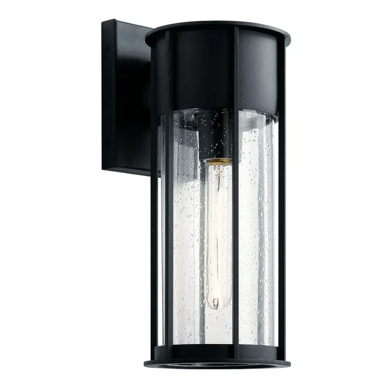 Buiten hanglamp Camillo, zwart, aluminium, glas, E27 Meest Verkocht