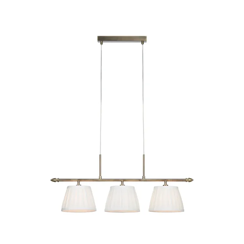 Hanglamp Oxford, messingkleurig, lengte 83 cm, 3-lamps. Snelle Levering