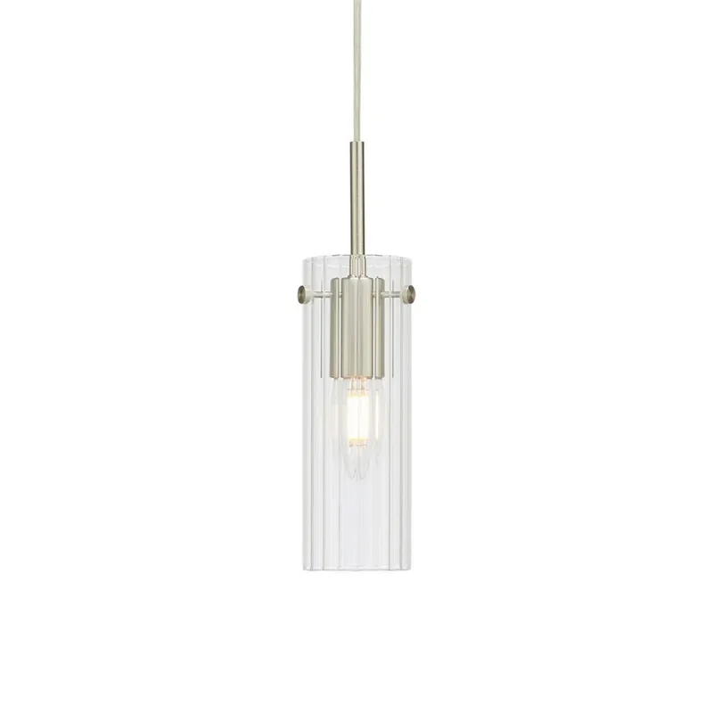 Weekendaanbieding Hanglamp Tibia, stekker, helder/nikkelkleurig, Ø 7 cm