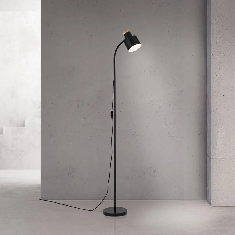 Aanbieding Vloerlamp Gili, zwart mat, staal, hoogte 150 cm, E27